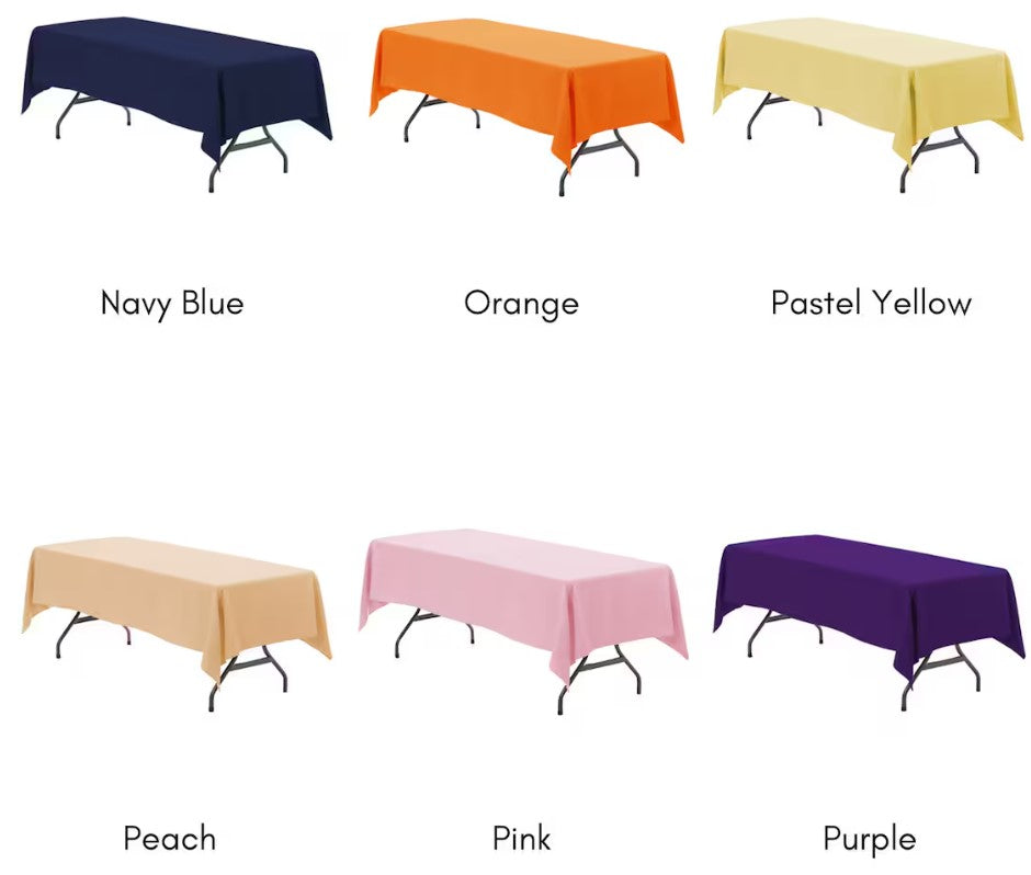 Assorted Polyester 60 x 102 inch Rectangular Tablecloths | Wedding Tablecloth, Catering Tablecloth