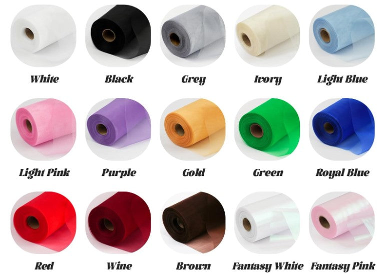 Assorted Colors Organza Fabric, Sheer Organza Fabric, Lightweight Organza For Dress, Party Wedding Decoration, by the Yards