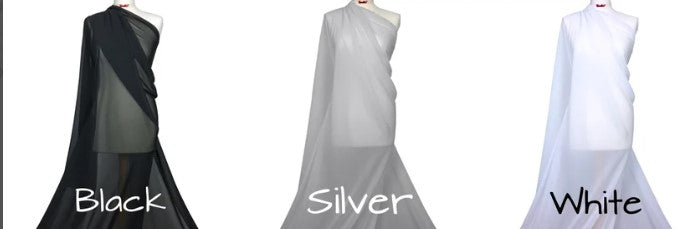58" Solid Color Chiffon Fabric Sheer Bridal Wedding Party Decorations Backdrop Chiffon by the Yard