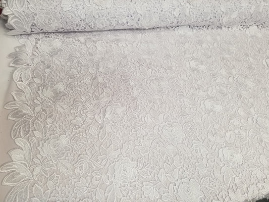 Pure White African Lace Fabric  French Tulle Lace Sequined For Wedding Party Dress Fabric