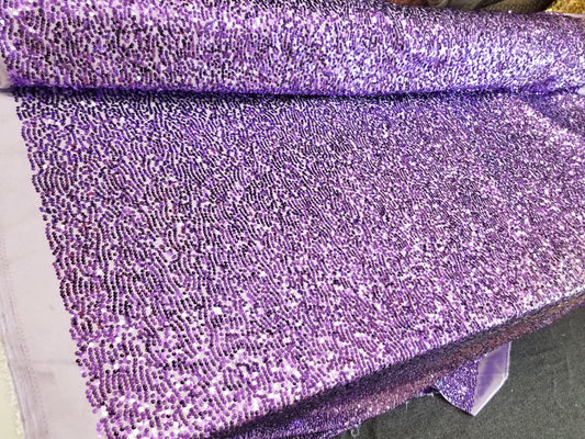 Dk Lavender Sequins Taffeta Fabric by the Yard - Embroidery Sequin On a Taffeta 58/60”For Tablecloths/Runners/Curtains