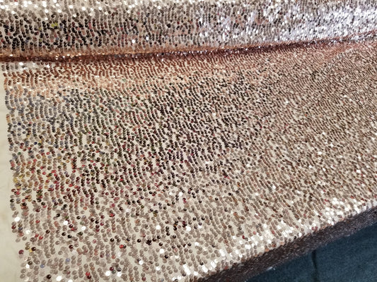 Peach  Sequins Taffeta Fabric by the Yard - Embroidery Sequin On a Taffeta 58/60”For Tablecloths/Runners/Curtains