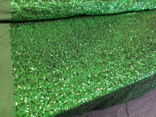 Hunter Green Sequins Taffeta Fabric by the Yard - Embroidery Sequin On a Taffeta 58/60”For Tablecloths/Runners/Curtains