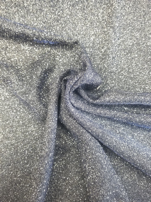 2 Tone Glitter Blue Silver Deluxe Nylon Spandex Lurex Fabric