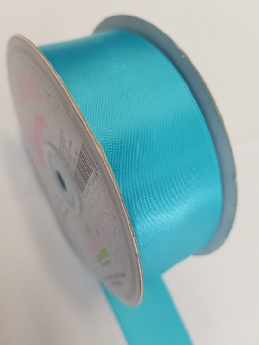 Turquoise Double Faced Satin Ribbon, 1-1/2-inch, 50 yard per roll