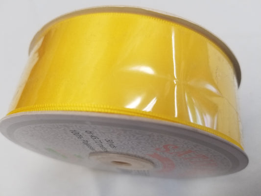 Yellow Double Faced Satin Ribbon, 1-1/2-inch, 50 yard per roll