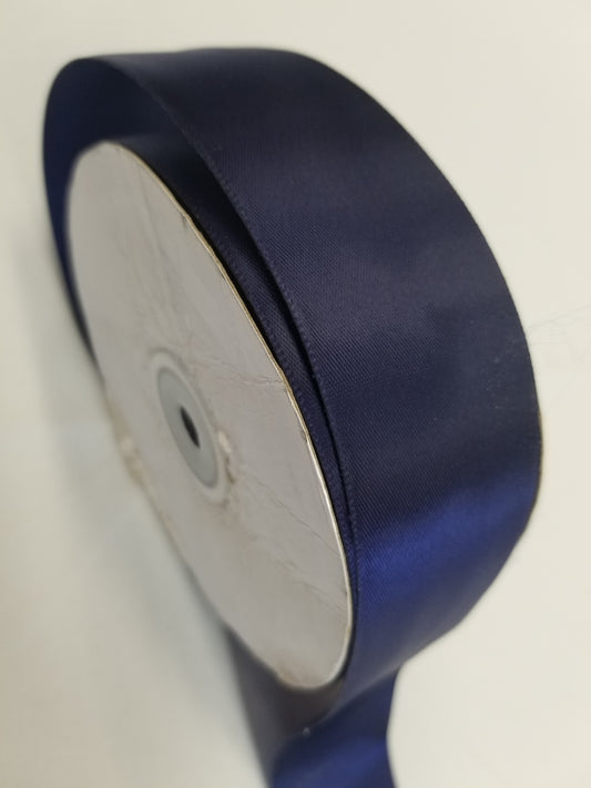 Navy Blue Double Faced Satin Ribbon, 1-1/2-inch, 50 yard per roll