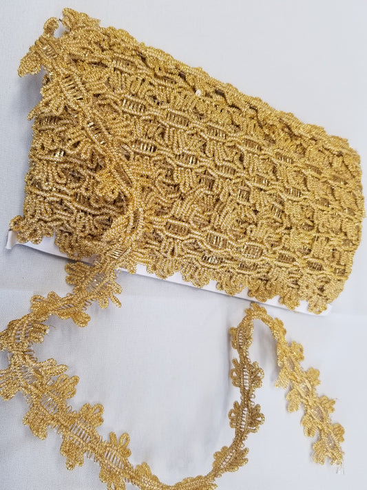Gold ribbon braid 10mm | 20mm, gold metallic thread braid, gold embroidery trim, Moroccan Sfifa, lace, ethnic vintage haberdashery 15 yards
