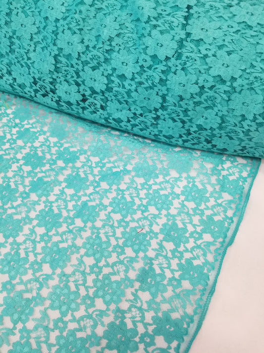 Mint Green 58/60" Raschel lace fabric Sold by the Yard