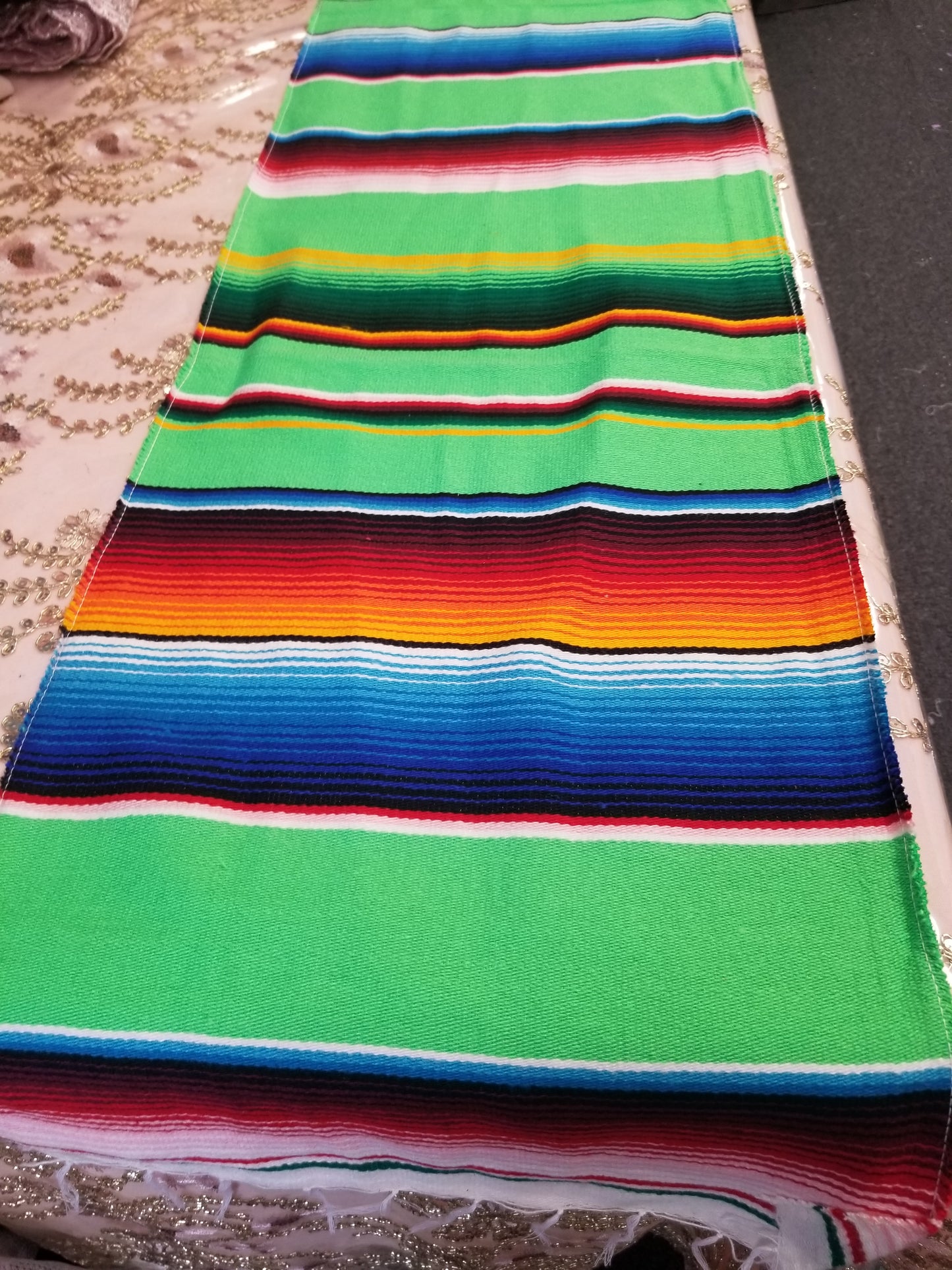 New Authentic  Serape 14" Wide by 84" Long - Cinco de Mayo Mexican Serape Cotton Table Runner