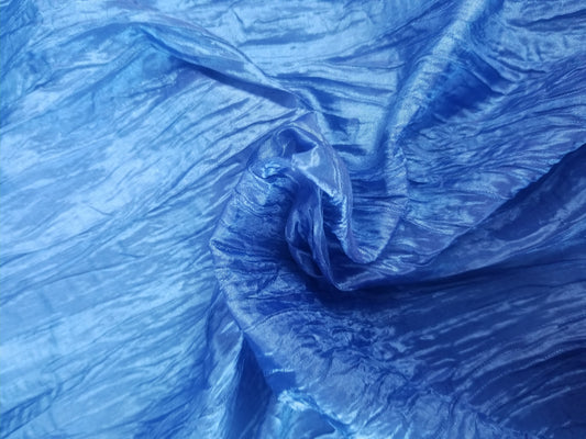 Crushed Taffeta Fabric - Royal Blue - 54" Width Sold by The Yard Creased Clothing Decorations Crafts