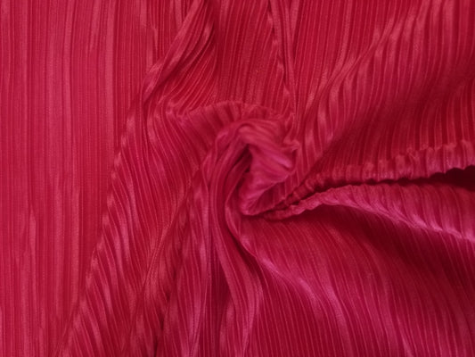 New Pure Fuschia Satin Pleated fabric sold by yard (60 ”width) Small Pleated Satin Fabric