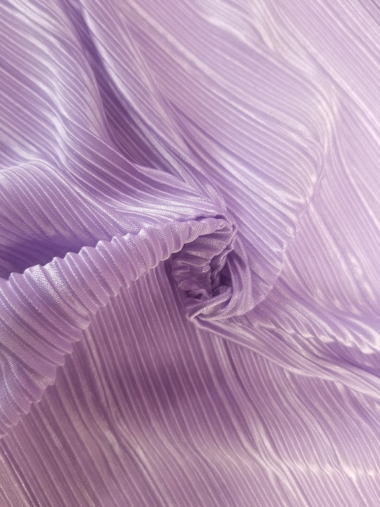 New Pure Lavender Satin Pleated fabric sold by yard (60 ”width) Small Pleated Satin Fabric