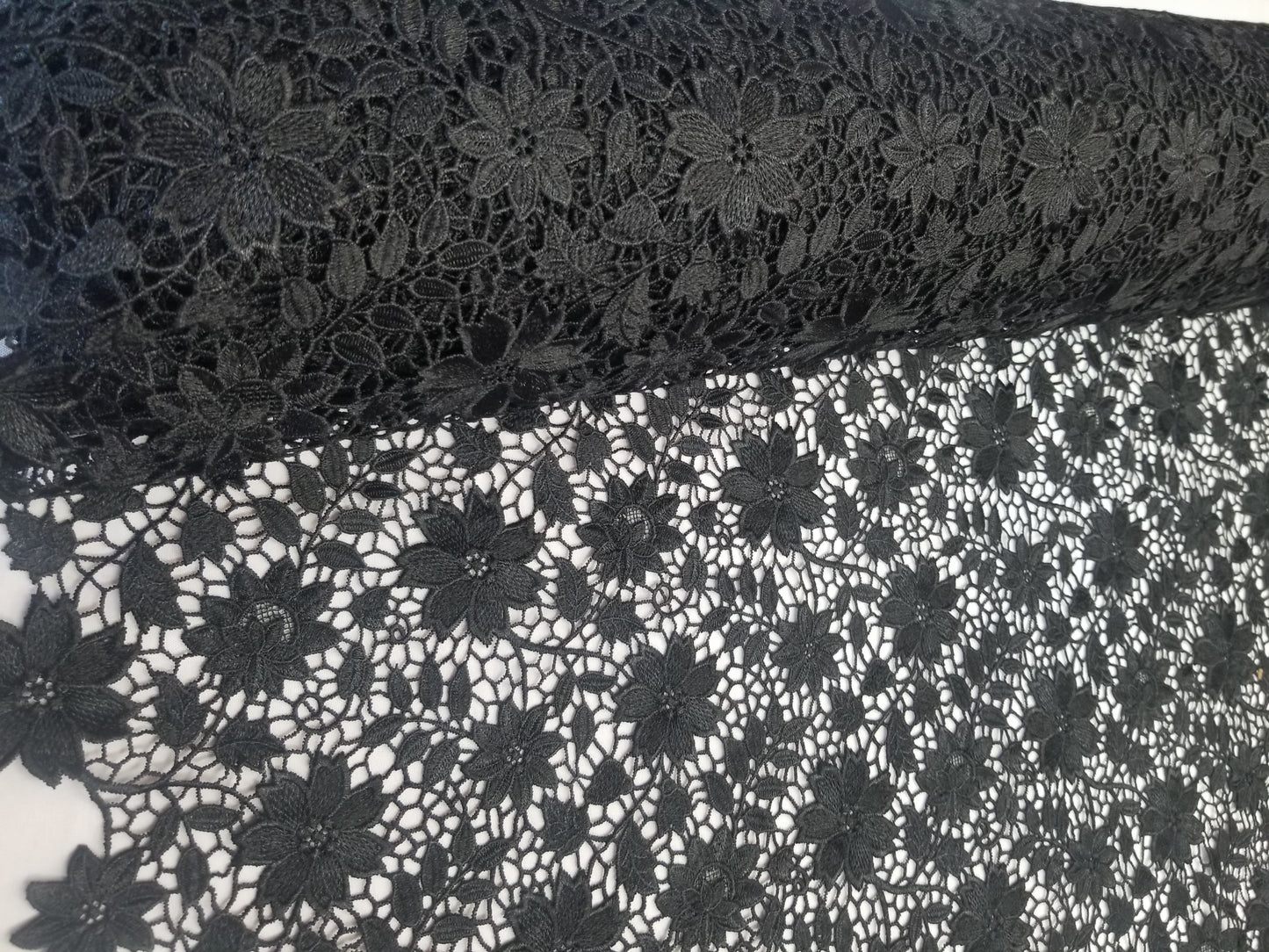 French Guipure Black Lace for Bridal, Wedding, Special Occasion By The Yard