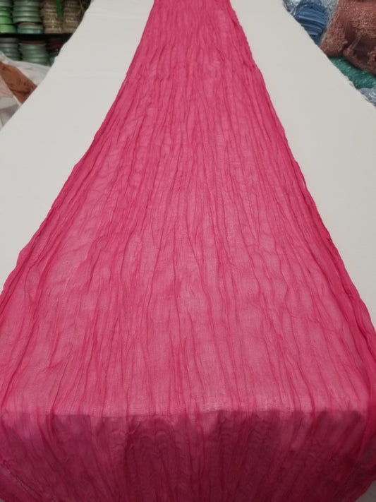 Fuschia Hand dyed Wedding runner, Gauze centerpieces rustic runner, Cheesecloth Bridal shower runner, Boho decoration, Table cotton scrim