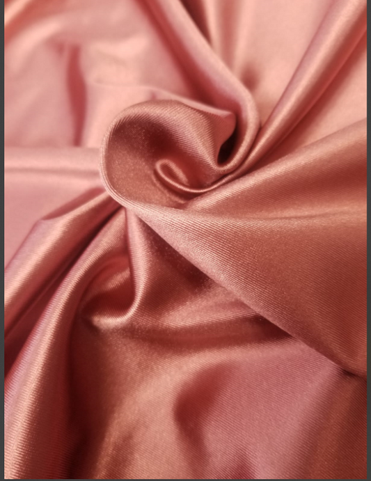 Dusty Rose Nylon Spandex Milliskin, Blush 4 Way Stretch Fabric for Dress, Activewear, Dancewear, Sportswear, Rust Shiny Spandex Fabric