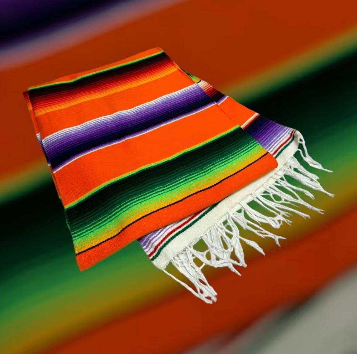 Authentic Serape Blanket, 1970s Mexican Textile, Southwestern Decor
