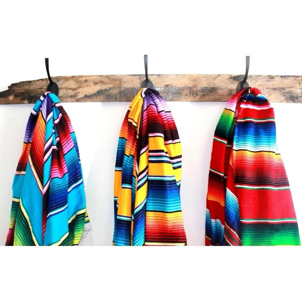 Authentic Serape Blanket, 1970s Mexican Textile, Southwestern Decor