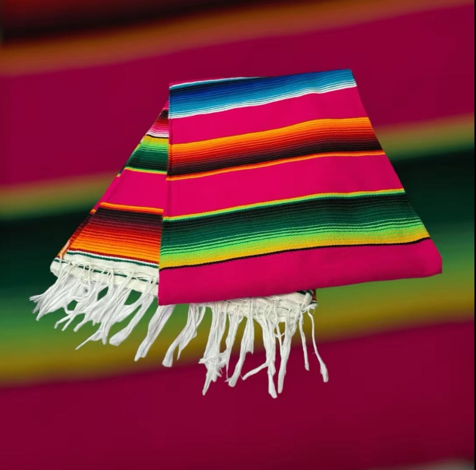 Authentic Serape Blanket, 1970s Mexican Textile, Southwestern Decor