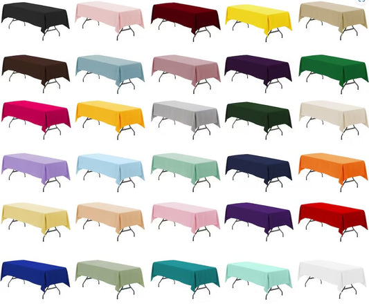 Assorted Polyester 60 x 102 inch Rectangular Tablecloths | Wedding Tablecloth, Catering Tablecloth